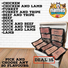 RAW TREAT Frozen Dog Pet Food 20 x 500g 80/10/10 Complete PICK & CHOOSE YOUR OWN