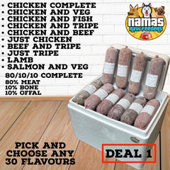 PRIME RAW Frozen Dog Food 30 x 454g 80/10/10 Complete PICK & CHOOSE YOUR OWN